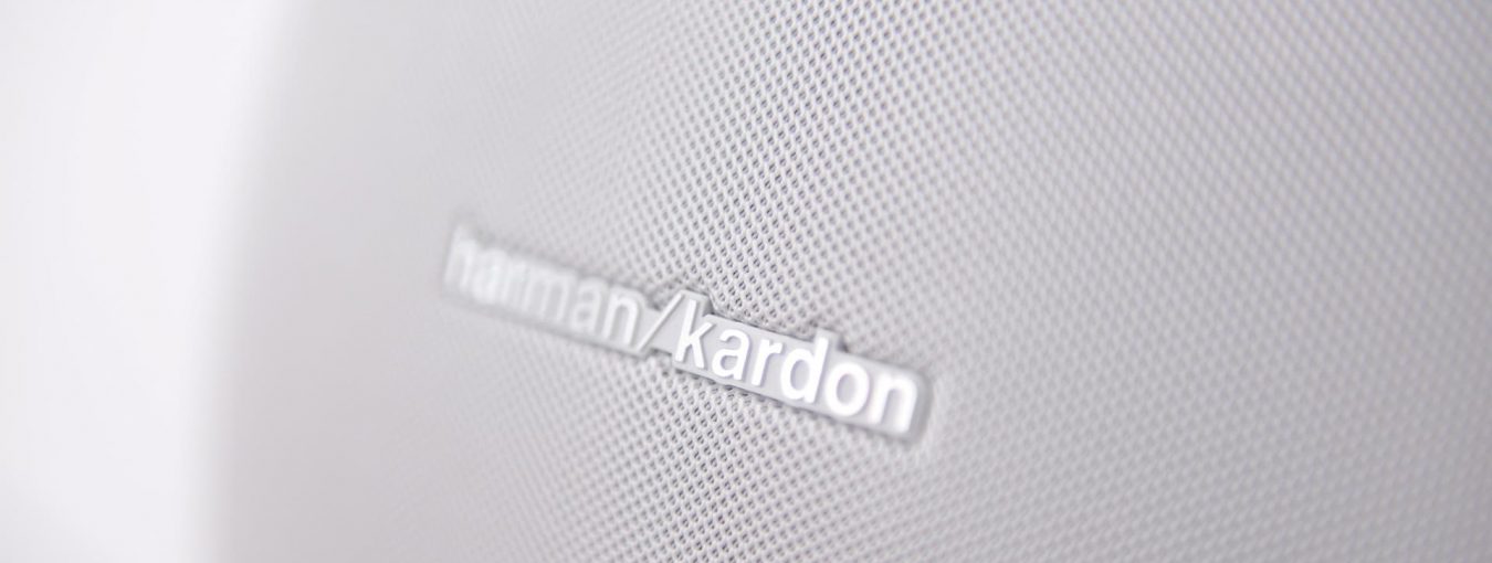 Close up of Harman Kardon speaker grills